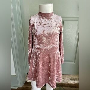 Girls 3T Cat&Jack velour pink dress Christmas long sleeve holiday soft